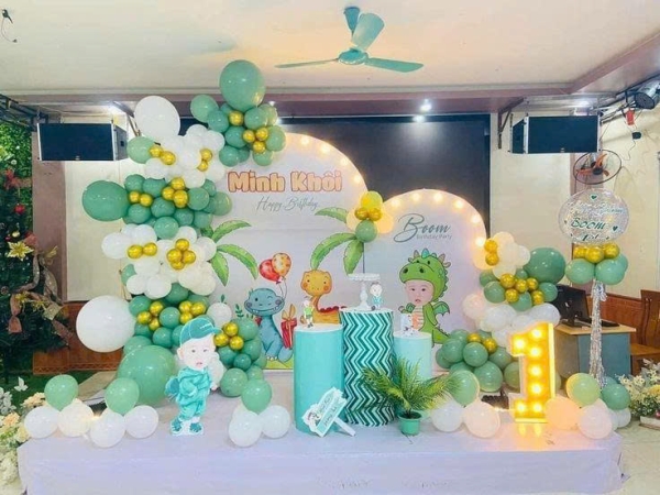 TRANG TRÍ BACKDROP SINH NHẬT BÉ TRAI TUỔI RỒNG ĐẦY MÀU SẮC