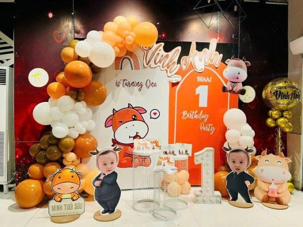 TRANG TRÍ BACKDROP TUỔI TRÂU CHO BÉ TRAI