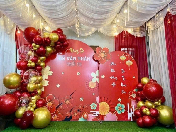 TRANG TRÍ BACKDROP SỰ KIỆN LỄ MỪNG THỌ