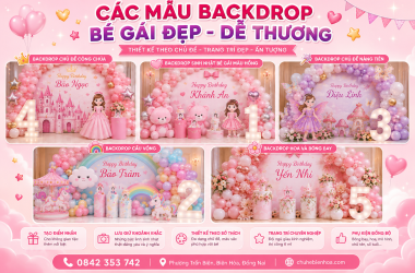 Trang Trí Backdrop Cho Bé Gái Tại Phường Trấn Biên – Đẹp, Dễ Thương, Ấn Tượng