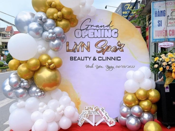 TRANG TRÍ BACKDROP SỰ KIỆN KHAI TRƯƠNG CỬA HÀNG SPA TẠI BIÊN HÒA