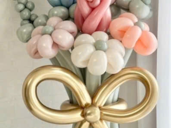 TẠO HÌNH BÓ HOA MÀU PASTEL CỰC SANG TRỌNG BẰNG BONG BÓNG